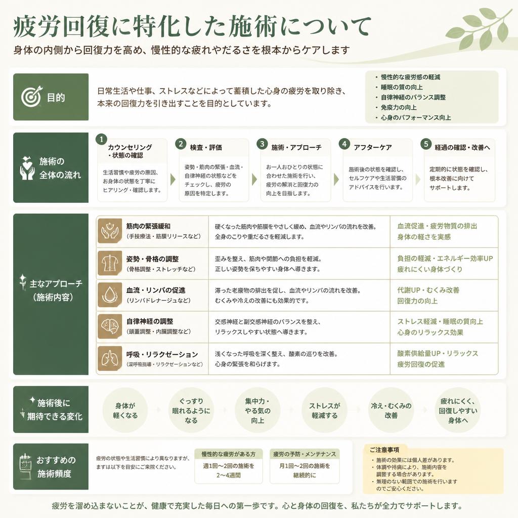 4. 疲労回復に特化したアプローチ