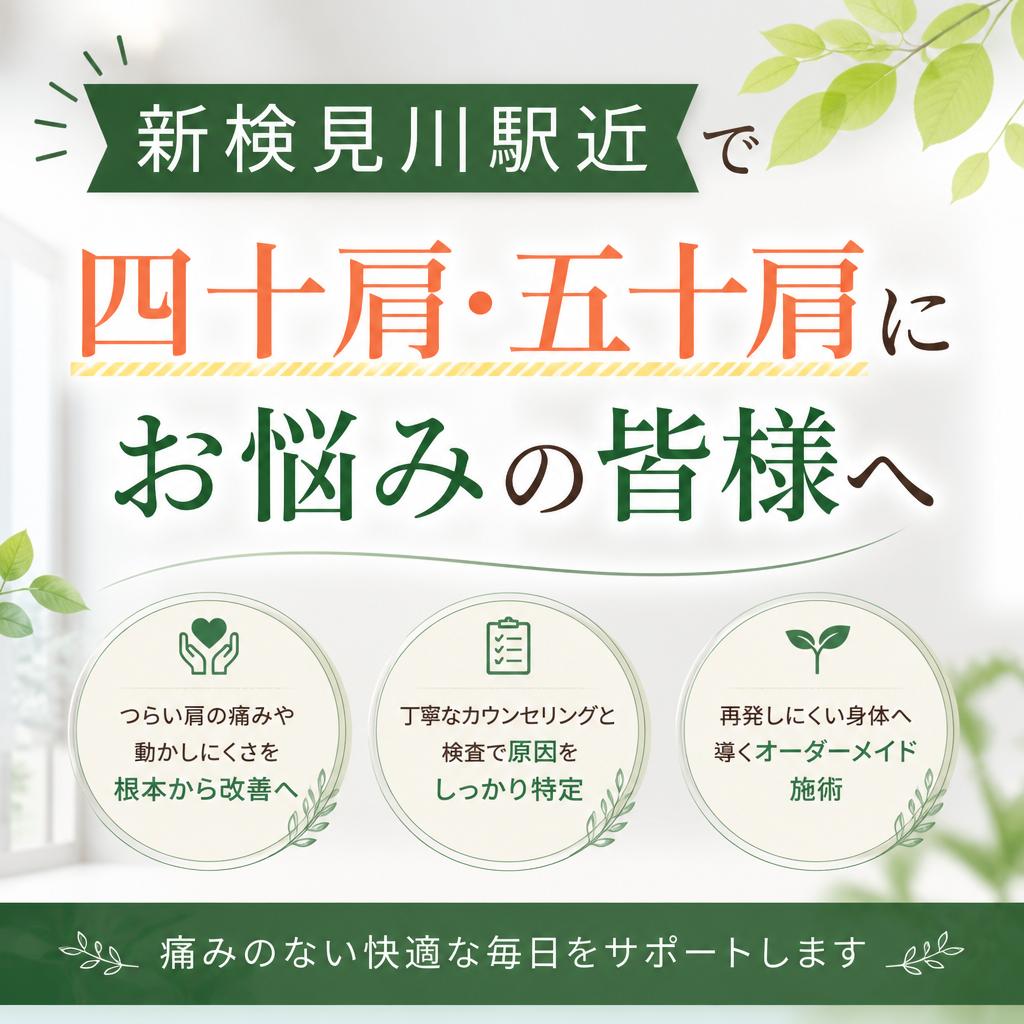 新検見川駅近で四十肩・五十肩にお悩みの皆様へ