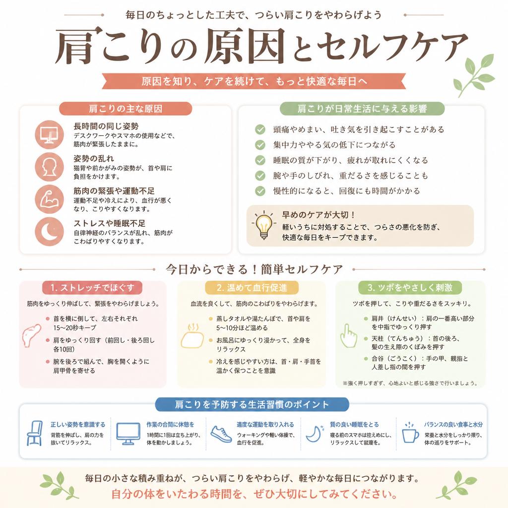 肩こり解消と日常生活の改善