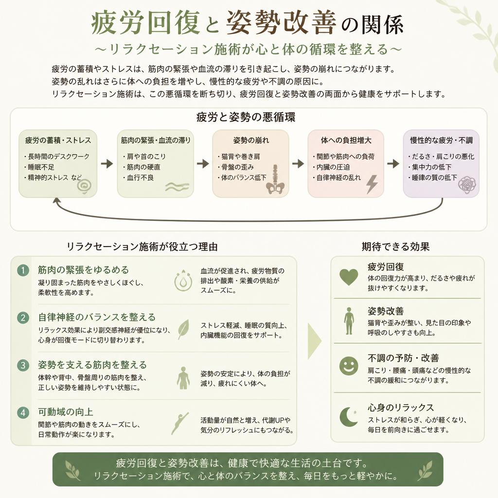 疲労回復と姿勢改善の相乗効果