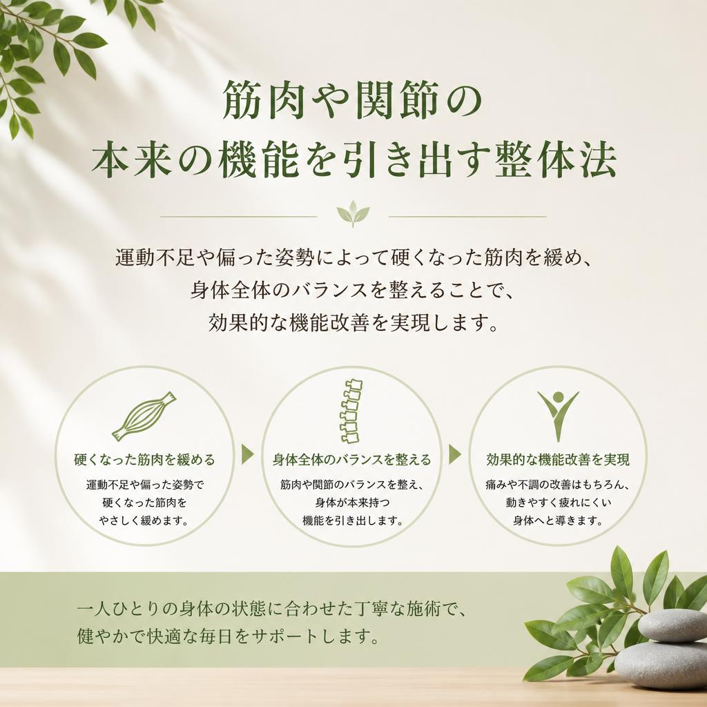 機能改善を図る整体法