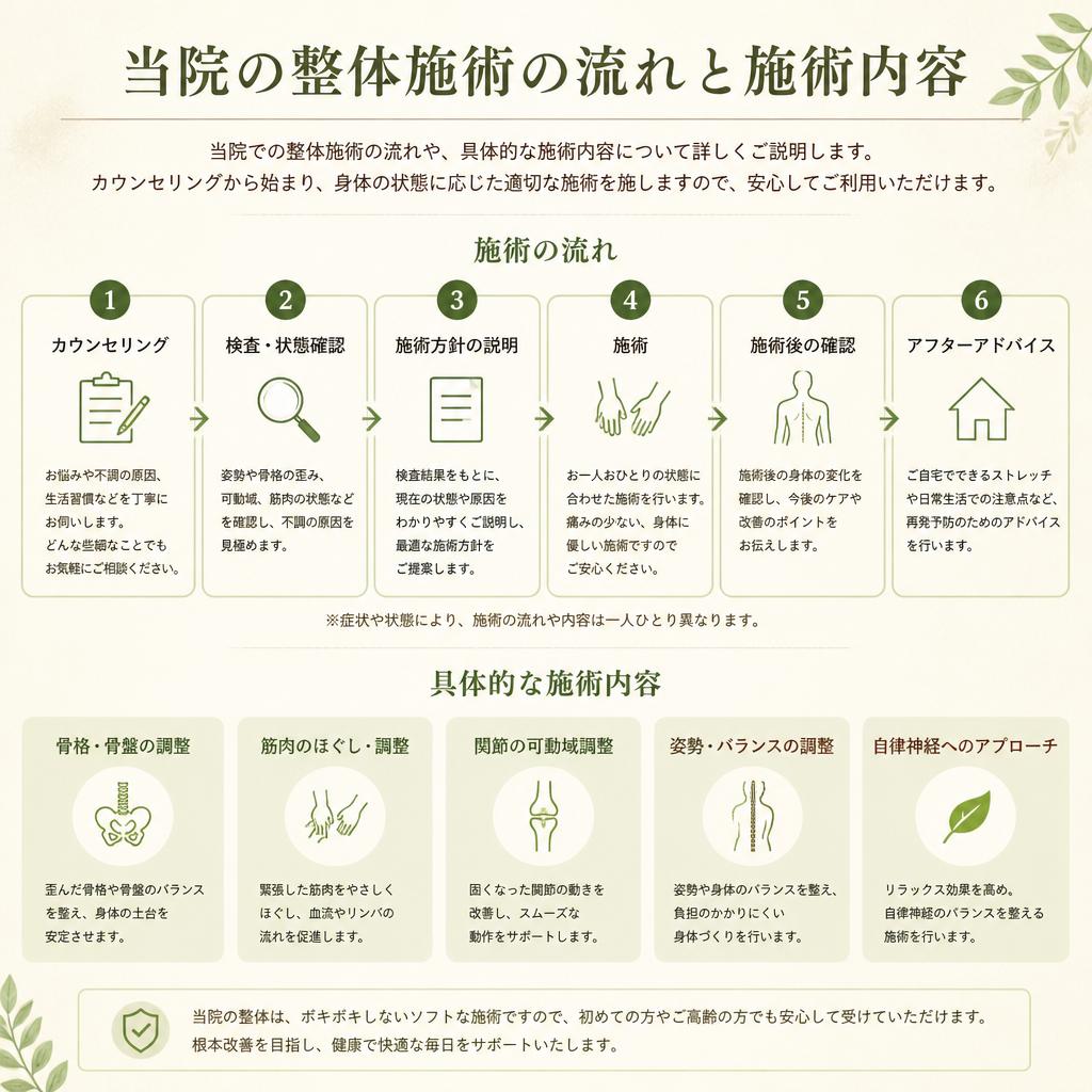 整体の流れと施術内容