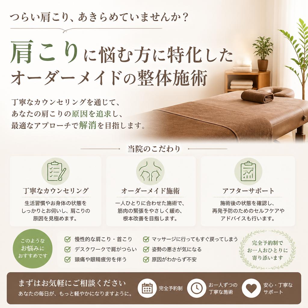 肩こり改善に特化した施術