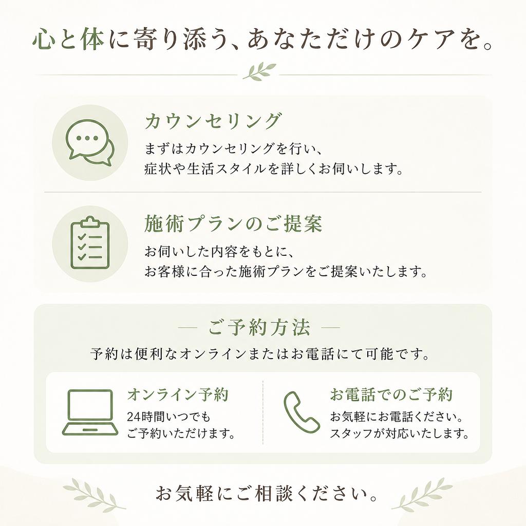 施術の流れとご予約方法