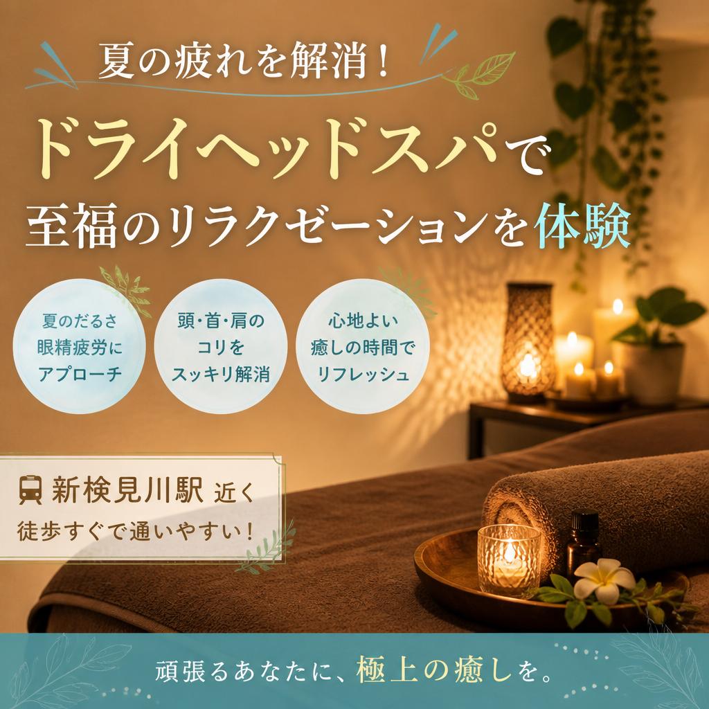 夏の疲れを解消！新検見川駅近くのドライヘッドスパで至福のリラクゼーションを体験