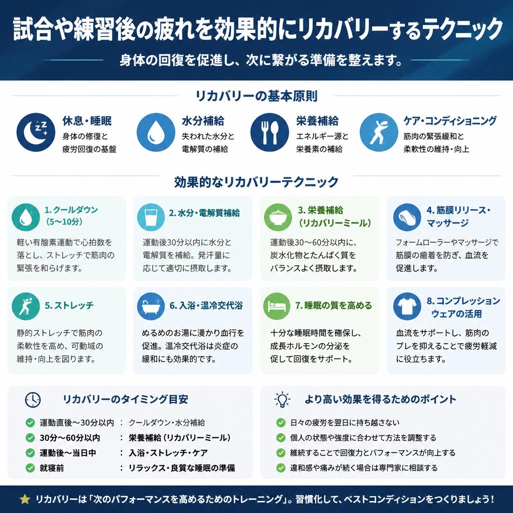 リカバリーテクニック：競技後の疲労を軽減