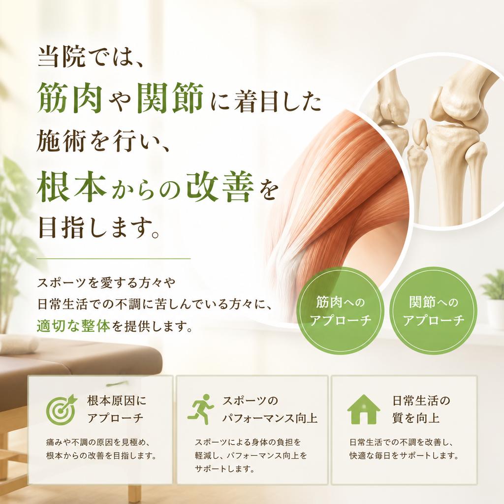 スポーツ整体の専門技術で根本改善!