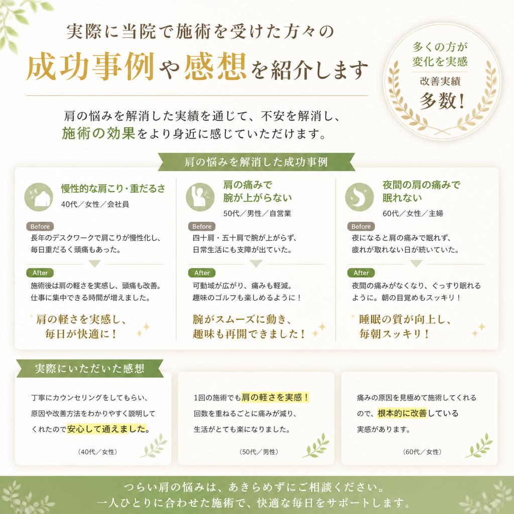 症例紹介：成功事例とお客様の声