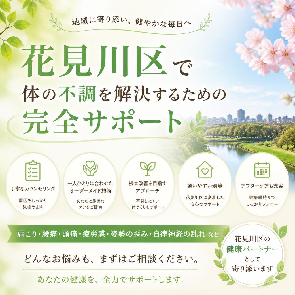「花見川区で体の不調を解決するための完全サポート」